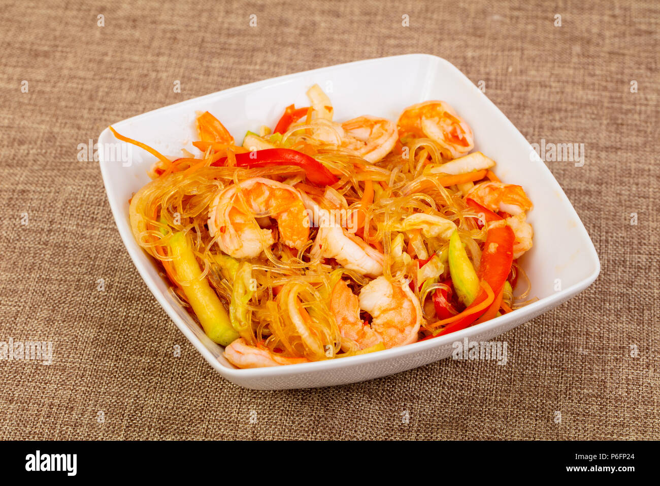 Glass noodle with prawn, vegetables and spices Stock Photo - Alamy