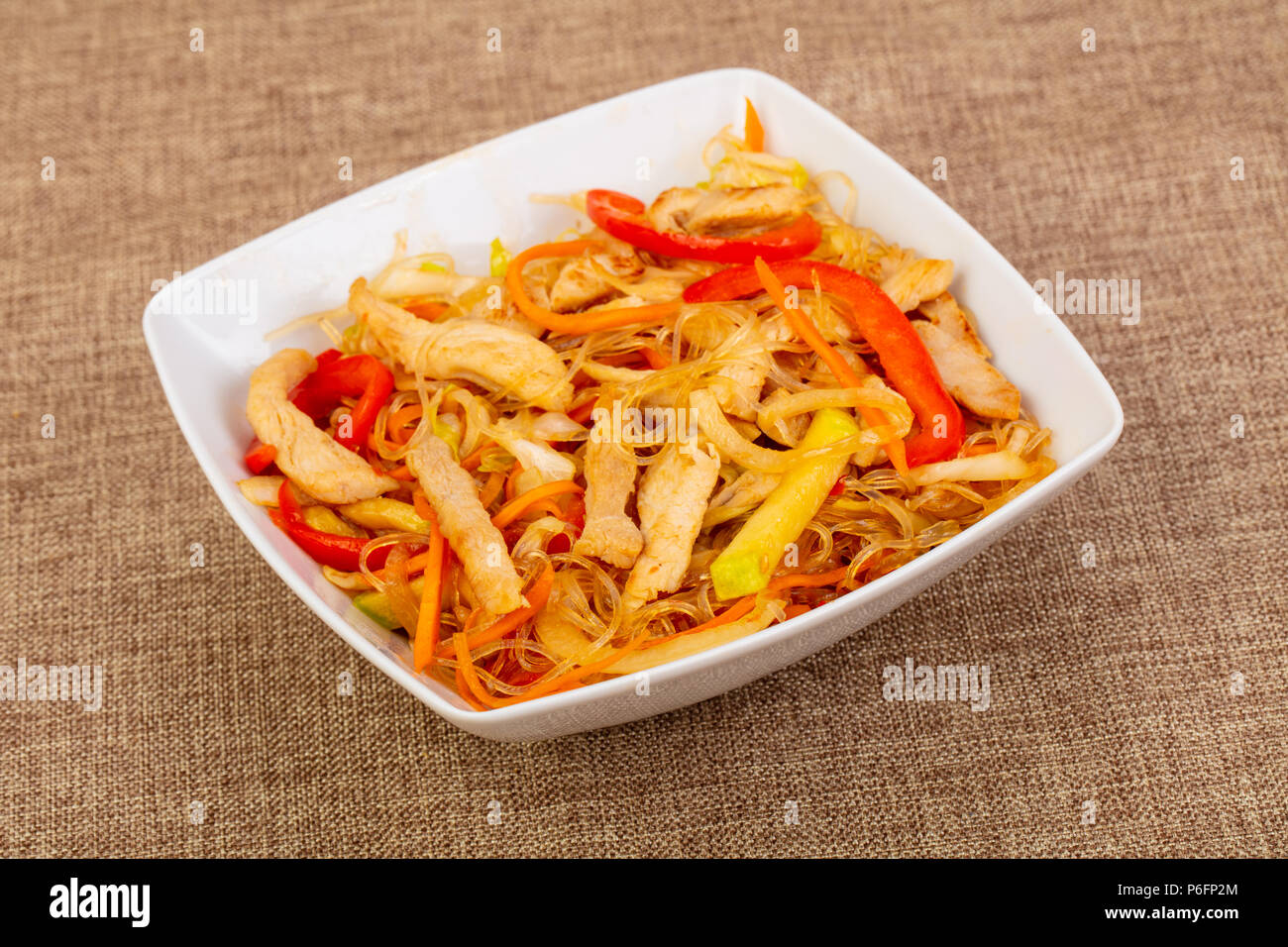 Glass noodle with chicken, vegetables and spices Stock Photo Alamy