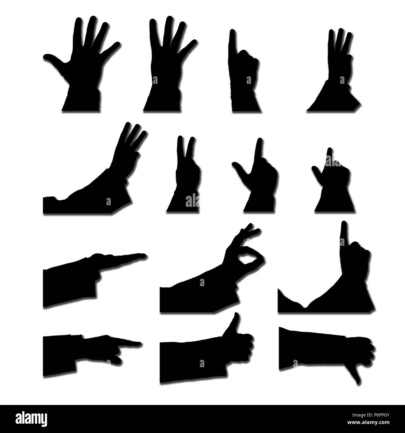 set of male hands on a white Stock Photo - Alamy