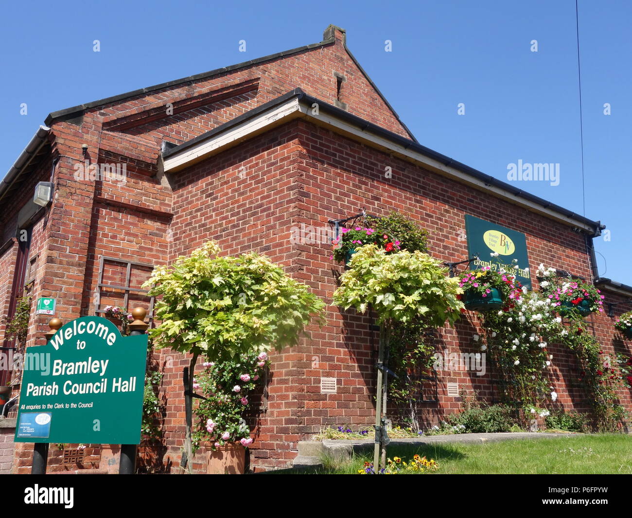 Bramley Parish Council Hall near Rotherham Stock Photo Alamy