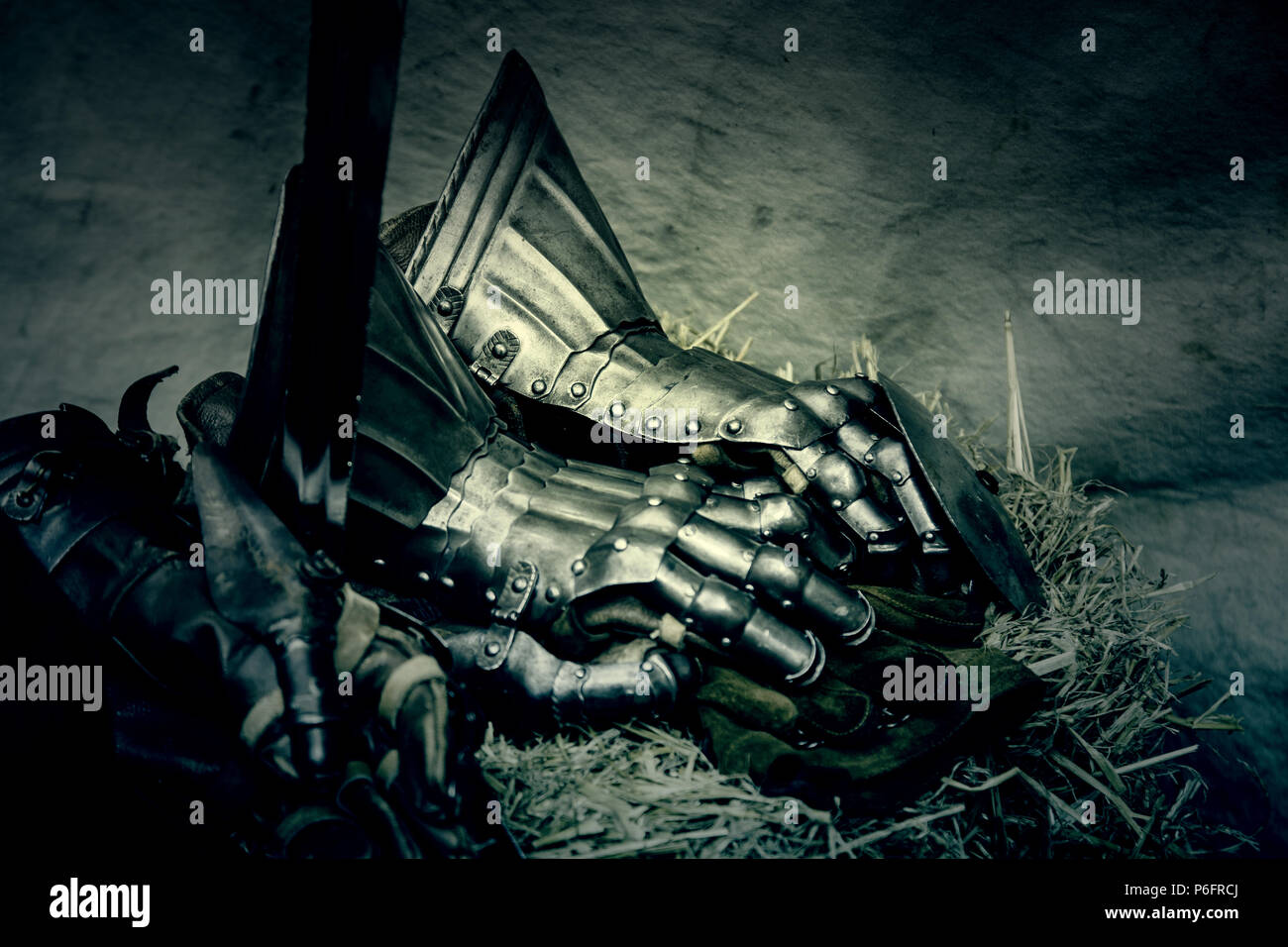 Medieval armor glove, detail of protection, ancient history Stock Photo ...