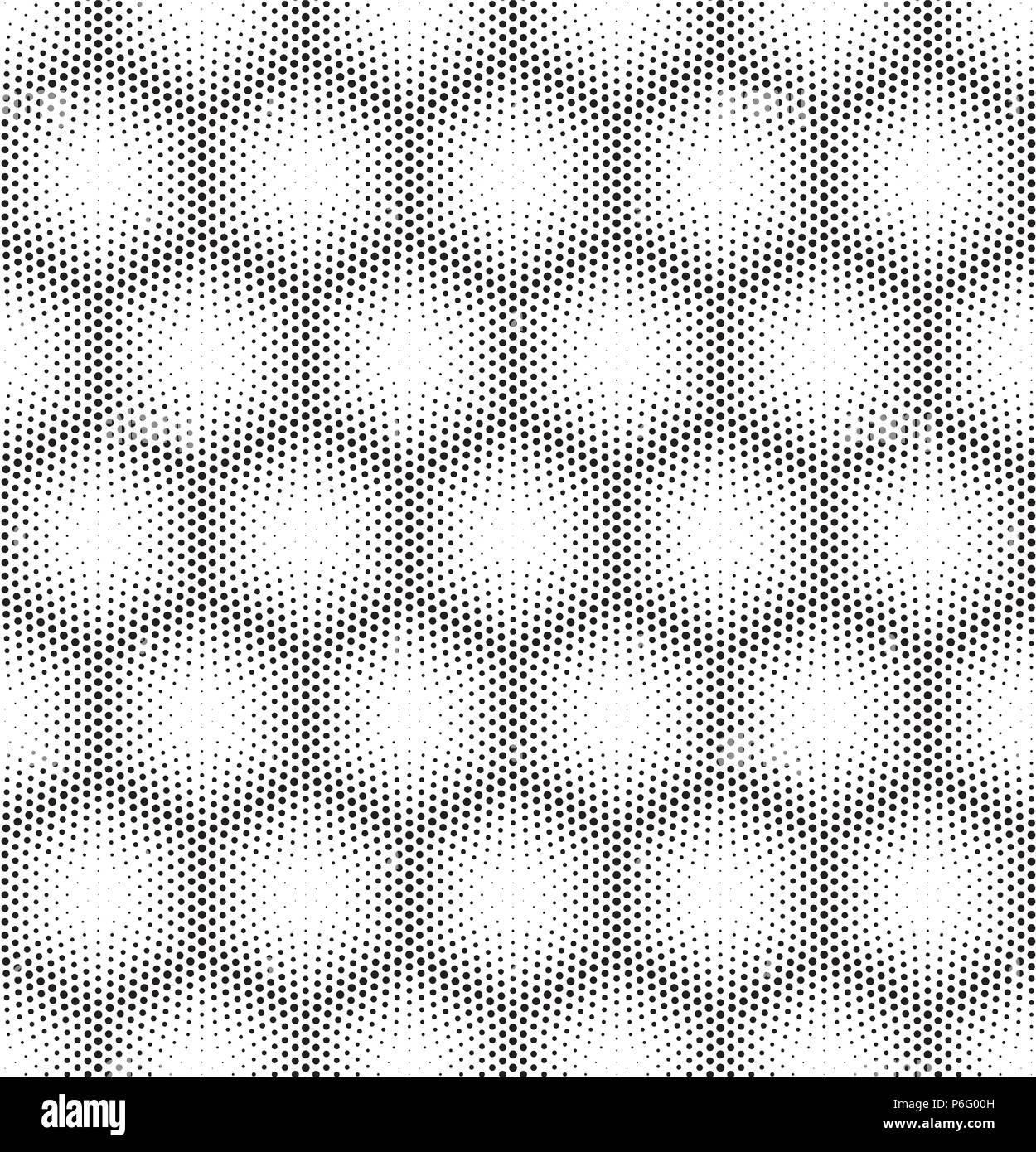 Seamless halftone vector background.Hexagons filled with black circles . Stock Vector