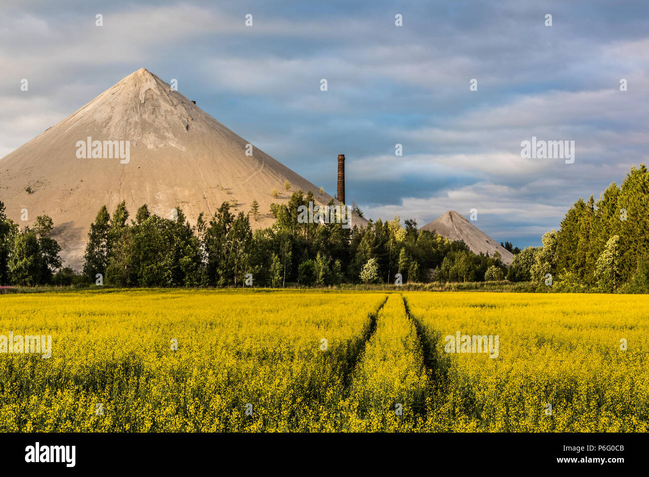 oil shale ash heap in Estonia Stock Photo Alamy