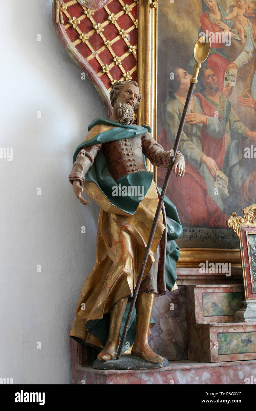 Saint Joachim, statue on the altar of Saint Joseph patron saint of a