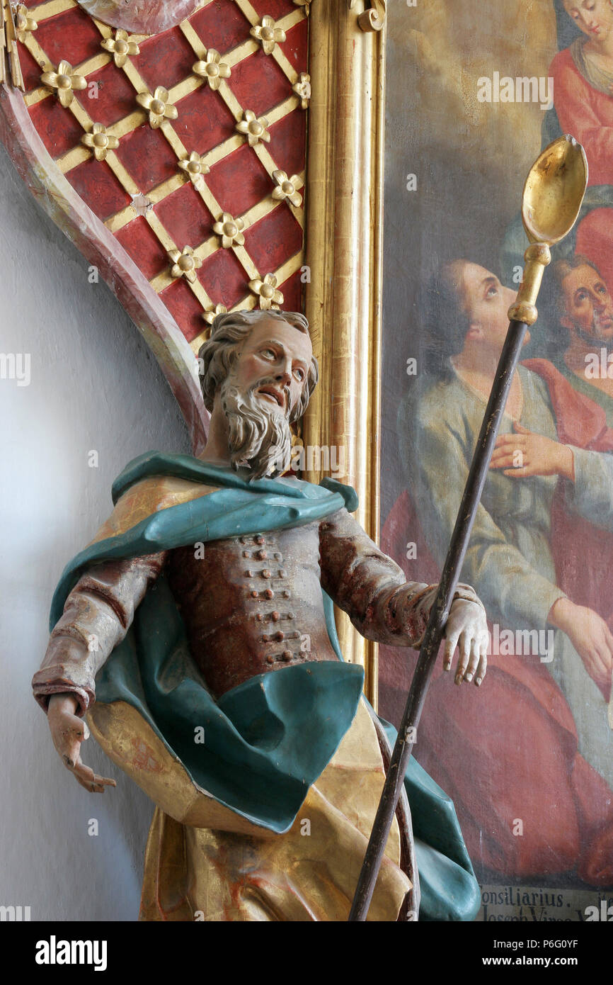 Saint Joachim, statue on the altar of Saint Joseph patron saint of a