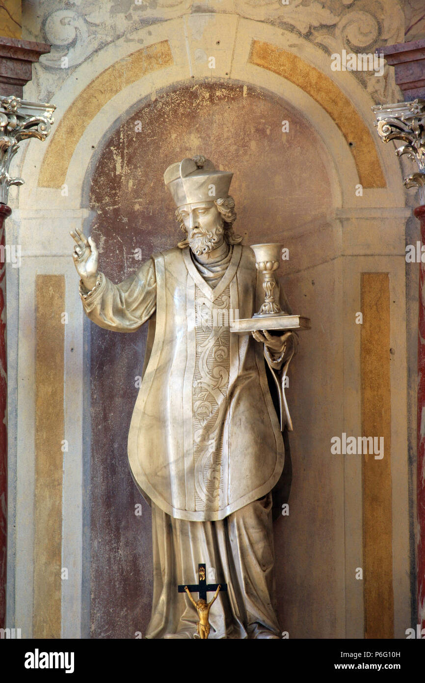 Saint Valentine, statue on the altar of Saint Valentine in Church of