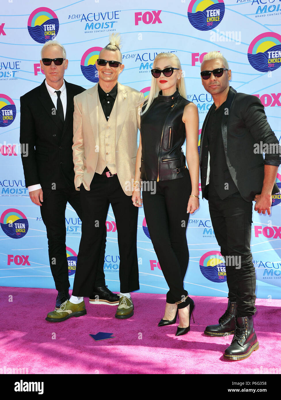 No Doubt Gwen Stefani Tom Dumont Tony Kanal Adrian Young At The Teen Choice 2012 Awards At The Universal Amphitheatre In Los Angeles A No Doubt Gwen Stefani Tom Dumont Tony Kanal Adrian
