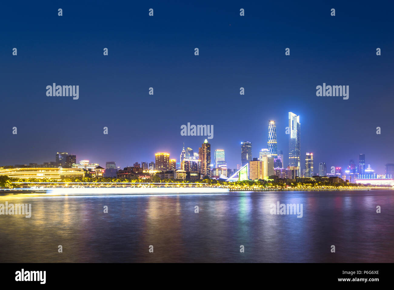 The Night View of Guangzhou City in Guangdong Province Stock Photo