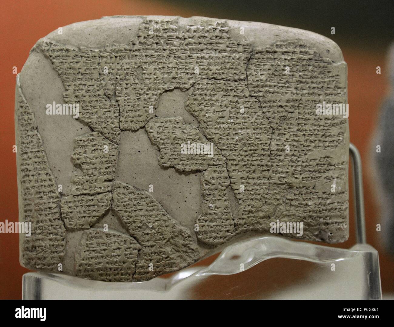 Kadesh Treaty, 1269 BC. Egyptian-Hittite Peace Treaty between Ramesses II and Hattusilis III. Terracotta. Hittite version. From Hattusas (Bogazkoy). Archaeological Museum. Istanbul. Turkey. Stock Photo