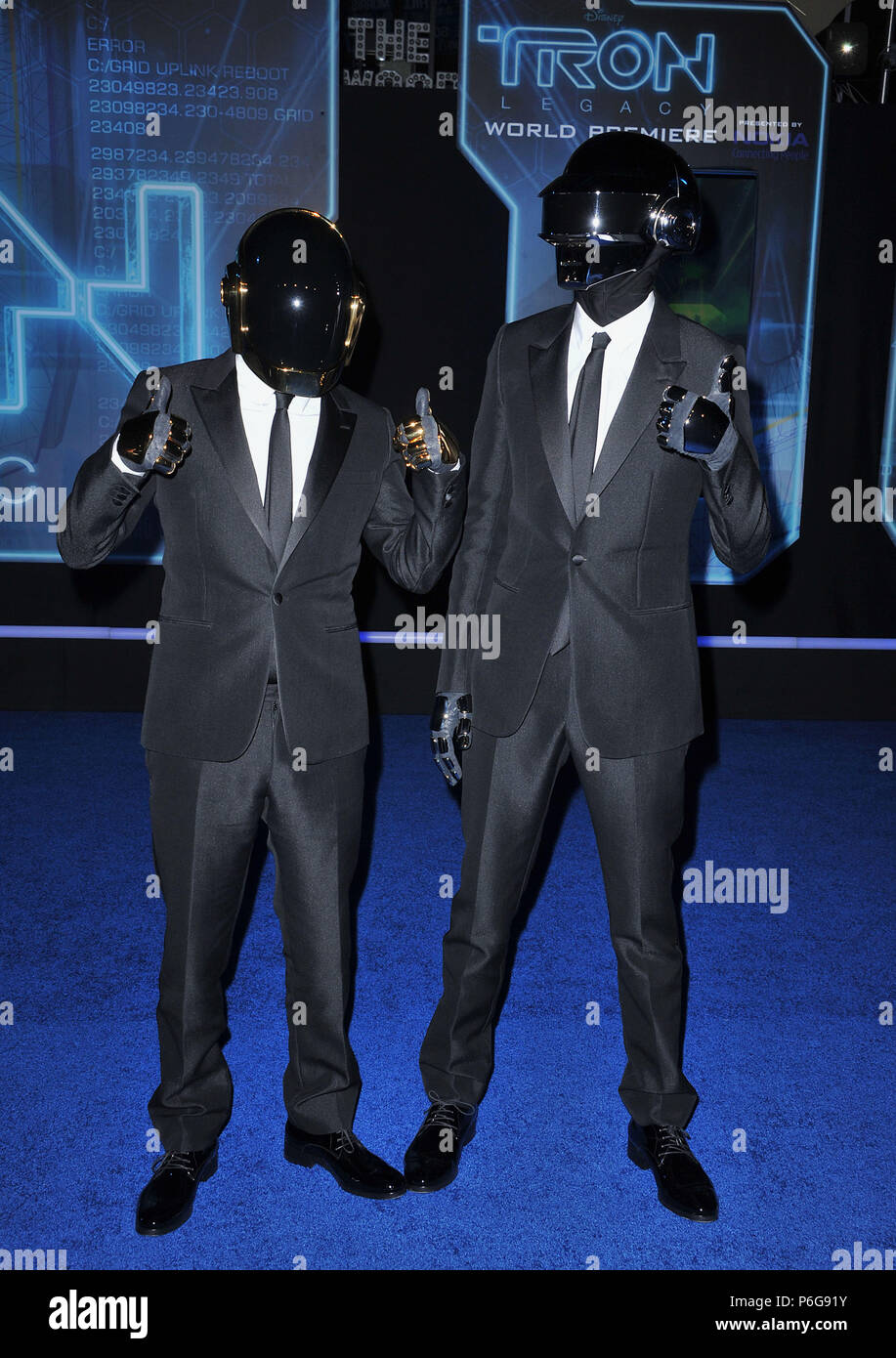 Daft Punk  - Tron: Legacy Premiere at the El Capitan Theatre In Los Angeles.Daft Punk 18  Event in Hollywood Life - California, Red Carpet Event, USA, Film Industry, Celebrities, Photography, Bestof, Arts Culture and Entertainment, Topix Celebrities fashion, Best of, Hollywood Life, Event in Hollywood Life - California, Red Carpet and backstage, ,Arts Culture and Entertainment, Photography,    inquiry tsuni@Gamma-USA.com ,  Music celebrities, Musician, Music Group, 2010 Stock Photo