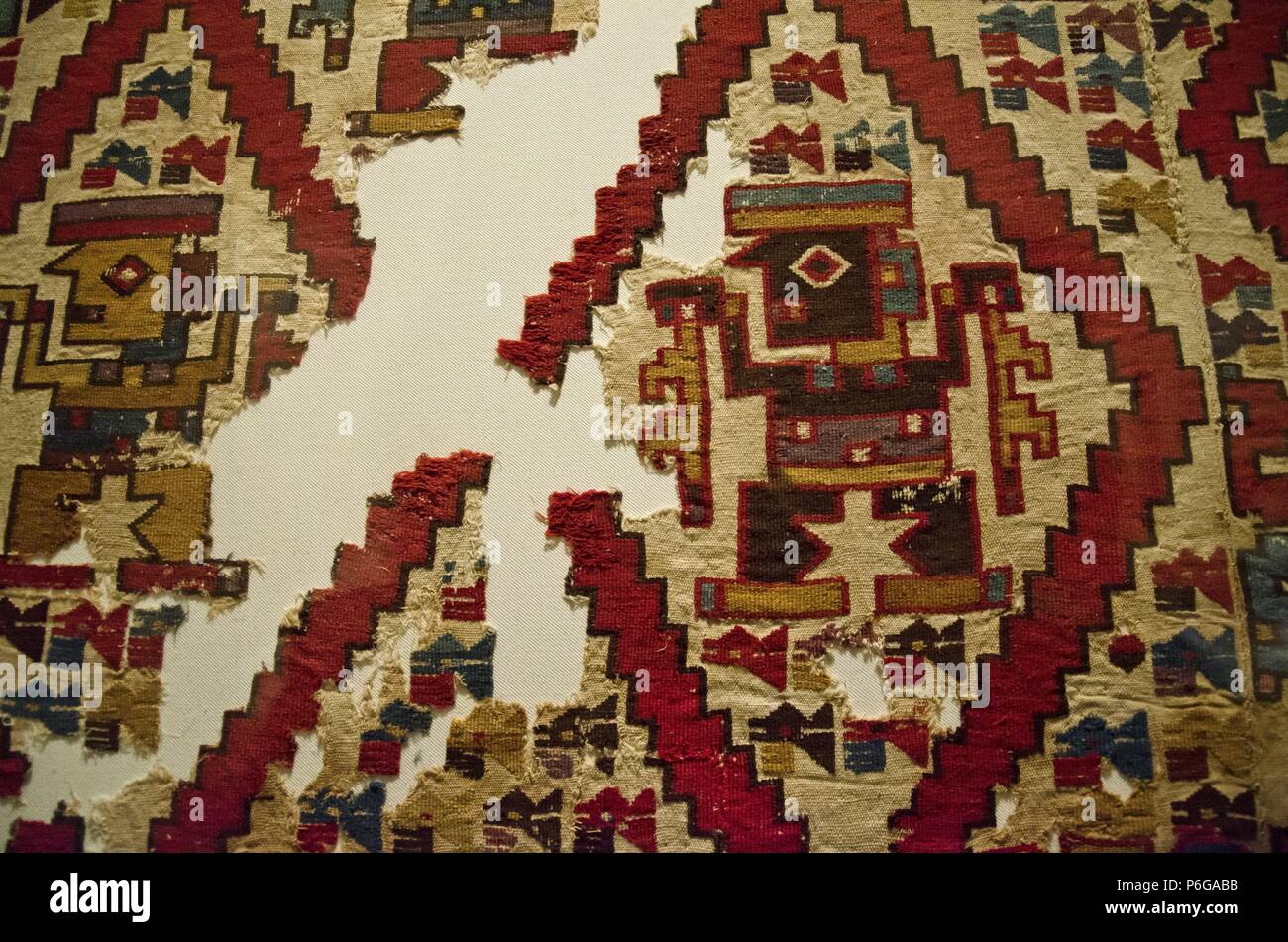 Wari textil Wari culture 500AC-1000AC Perú. Stock Photo