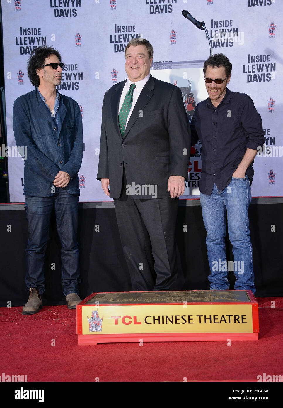 John Goodman with Joel & Ethan Cohen   at the ceremony honoring John Goodman  with hand and foot print at the TCL Chinese Theatre in Los Angeles.a John Goodman with Joel & Ethan Cohen  008  Event in Hollywood Life - California, Red Carpet Event, USA, Film Industry, Celebrities, Photography, Bestof, Arts Culture and Entertainment, Topix Celebrities fashion, Best of, Hollywood Life, Event in Hollywood Life - California, movie celebrities, TV celebrities, Music celebrities, Topix, Bestof, Arts Culture and Entertainment, Photography,    inquiry tsuni@Gamma-USA.com , Credit Tsuni / USA, Honored wit Stock Photo