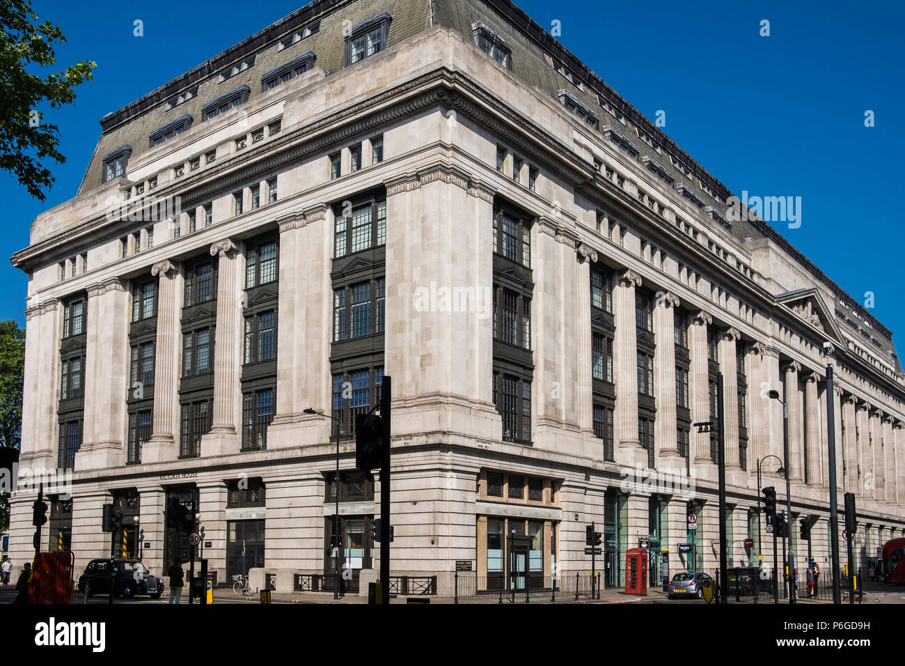 Victoria House was constructed in the 1920s, and for many decades occupied by the Liverpool Victoria Friendly Society, London, England, U.K. Stock Photo