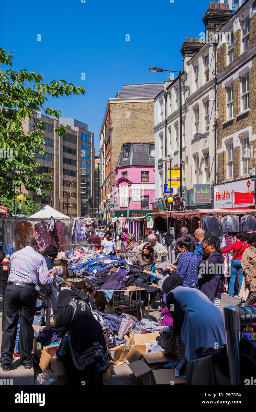 Petticoat Lane market, Middlesex Street, London, England, U.K. Stock Photo