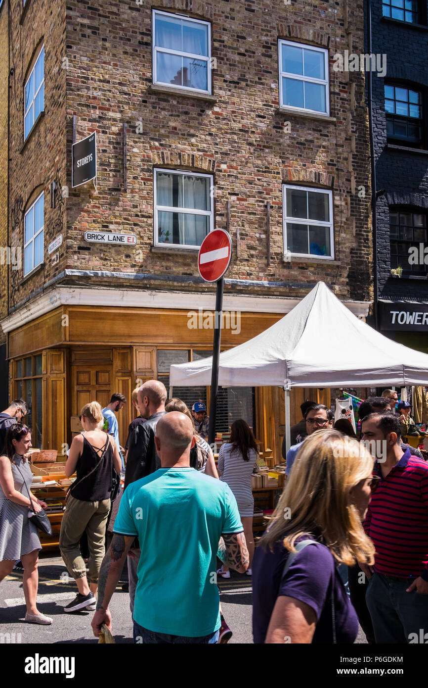 Brick Lane street scene, Borough of Tower Hamlets, London, England, U.K