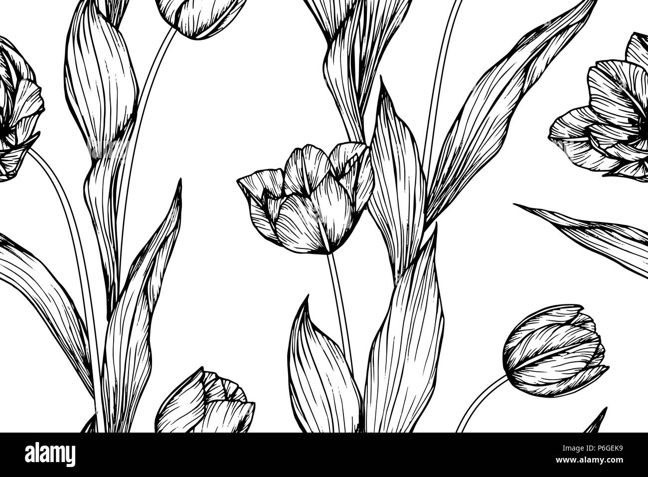 Black and White Tulip Tattoo - wide 7
