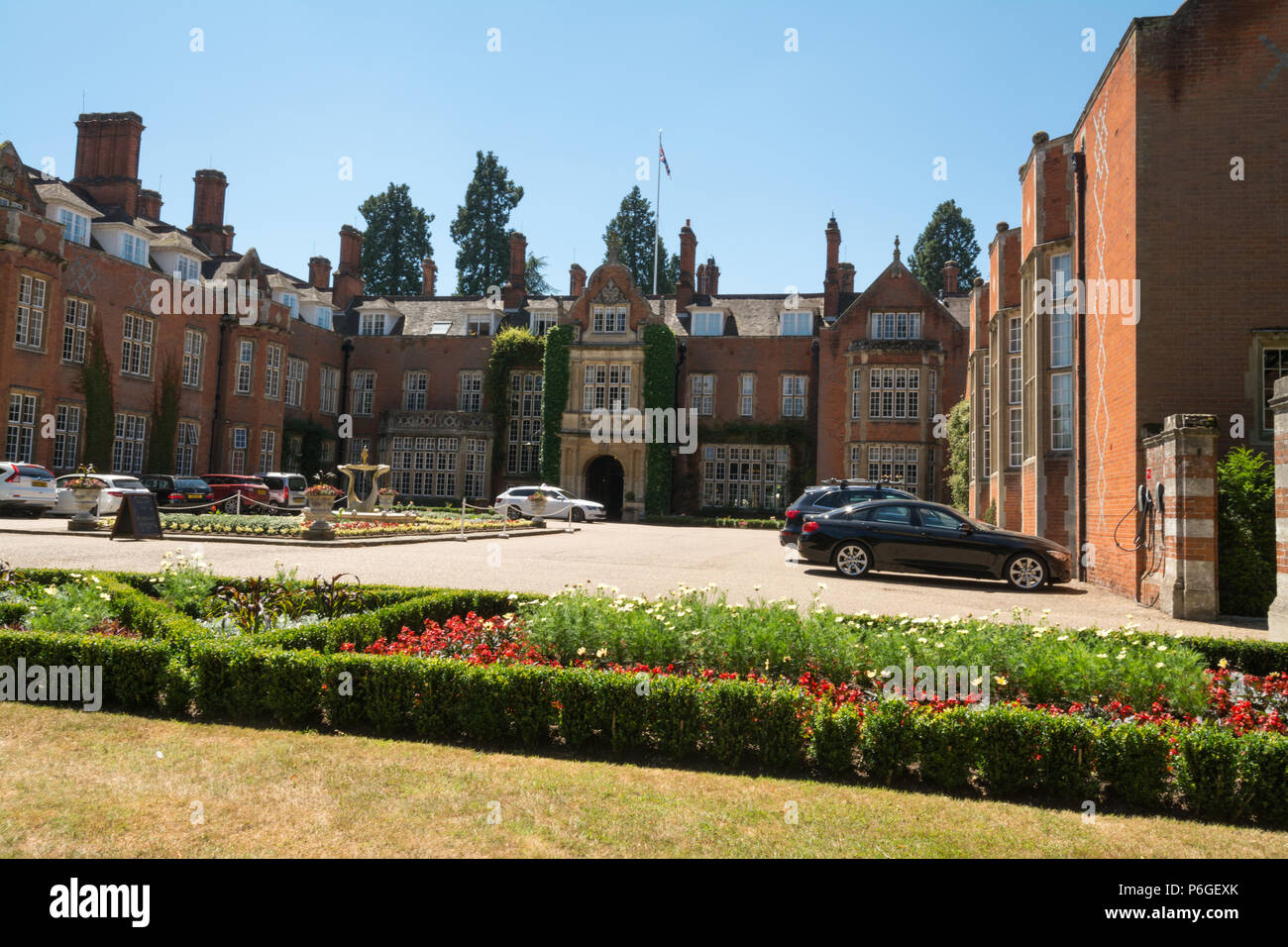 Tylney Hall, an upscale hotel in a Victorian Mansion set in parkland in Hampshire, UK Stock Photo