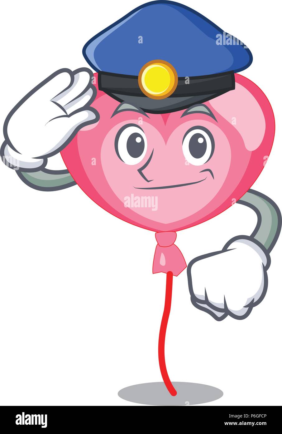 Police ballon heart character cartoon Stock Vector