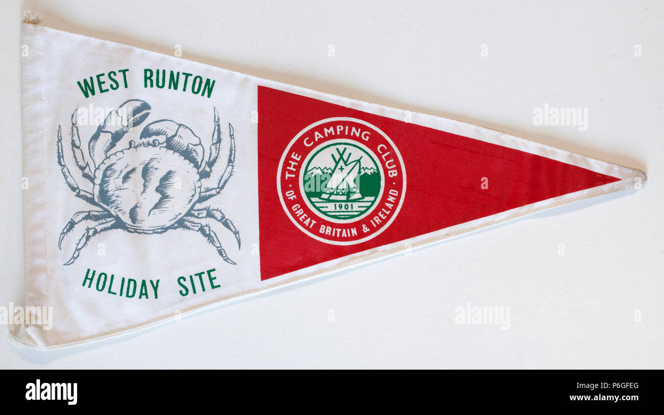 Old Vintage British Camping Flag or Pennant West Runton Stock Photo