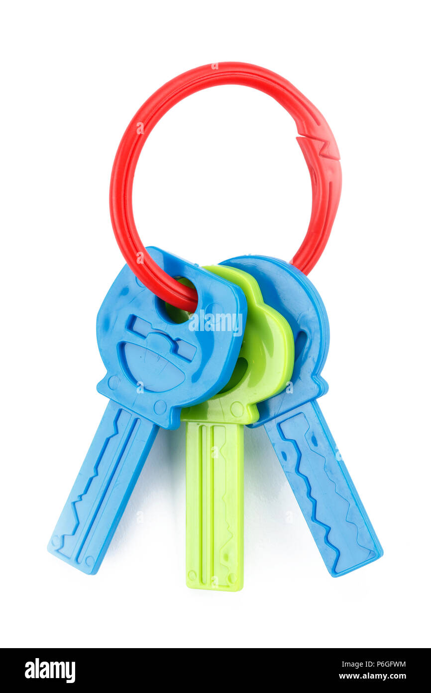 plastic toy keys isolated, colorful teethers for babies Stock Photo Alamy