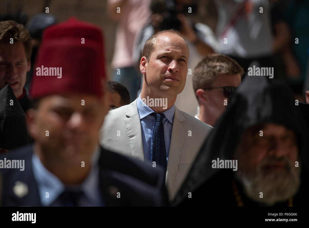 28th June 2018 Israel Britain's Prince William visit Jerusalem at the Church of the Holy Sepulcher Stock Photo