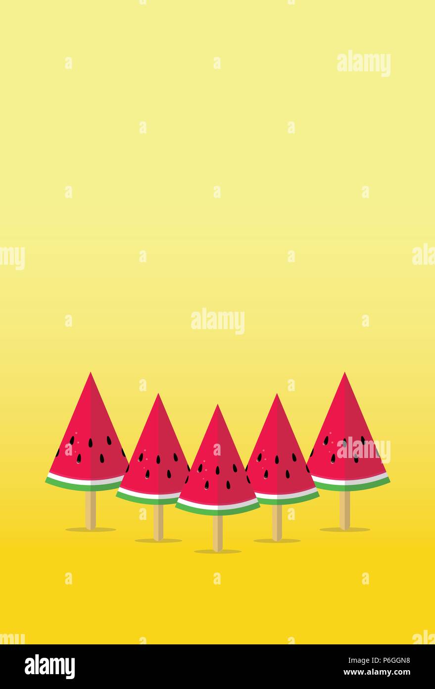 Watermelon Popsicles Stock Vector