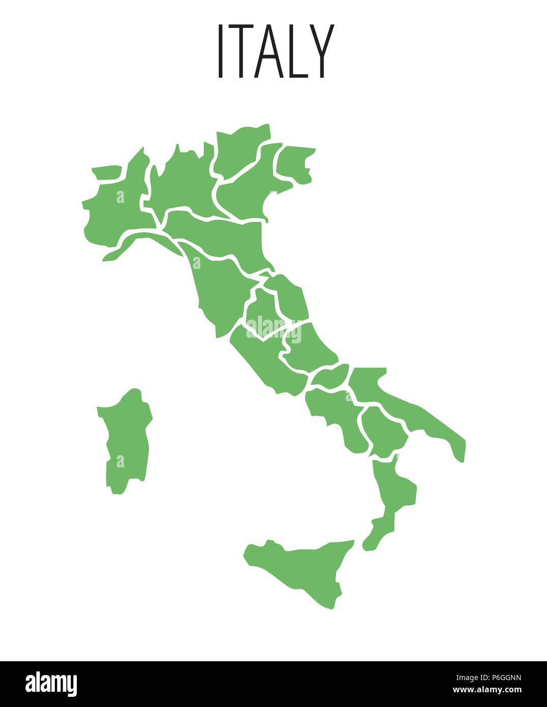 Geographic Map of Italy Stock Vector