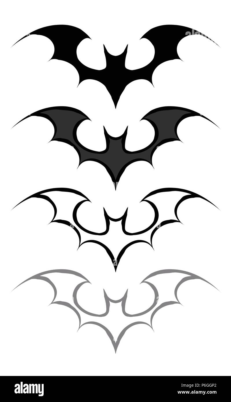 set of bat logos Stock Vector