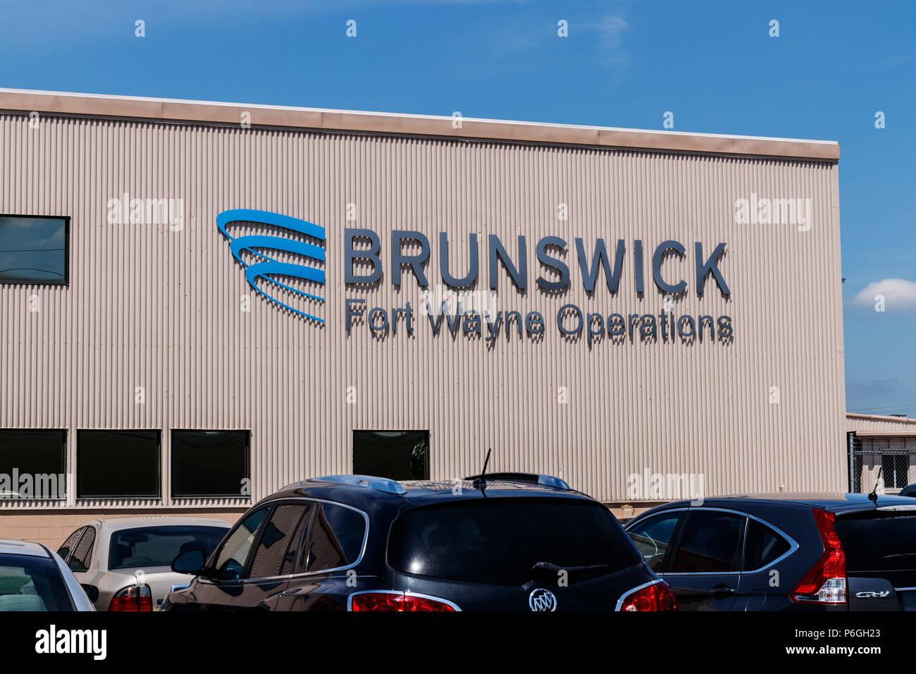 Ft. Wayne - Circa June 2018: Brunswick Fort Wayne Operations. Brunswick is a leader in the marine, fitness and billiards industries I Stock Photo