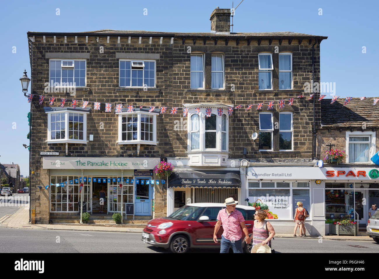 Shop and commercial property frontage on Pateley Bridge high street