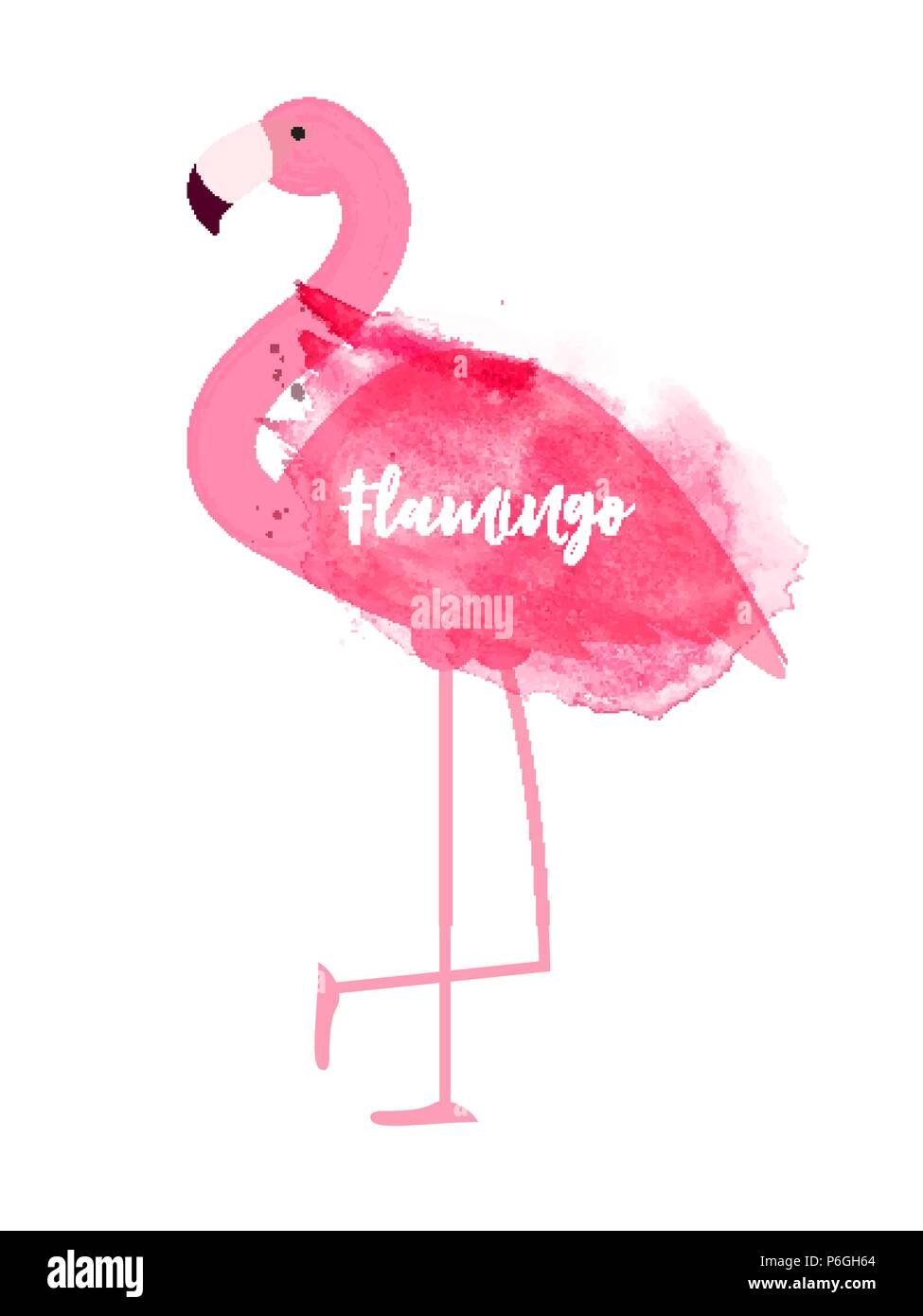 Cute Pink Flamingo Icon Vector Illustration Stock Vector Image & Art ...