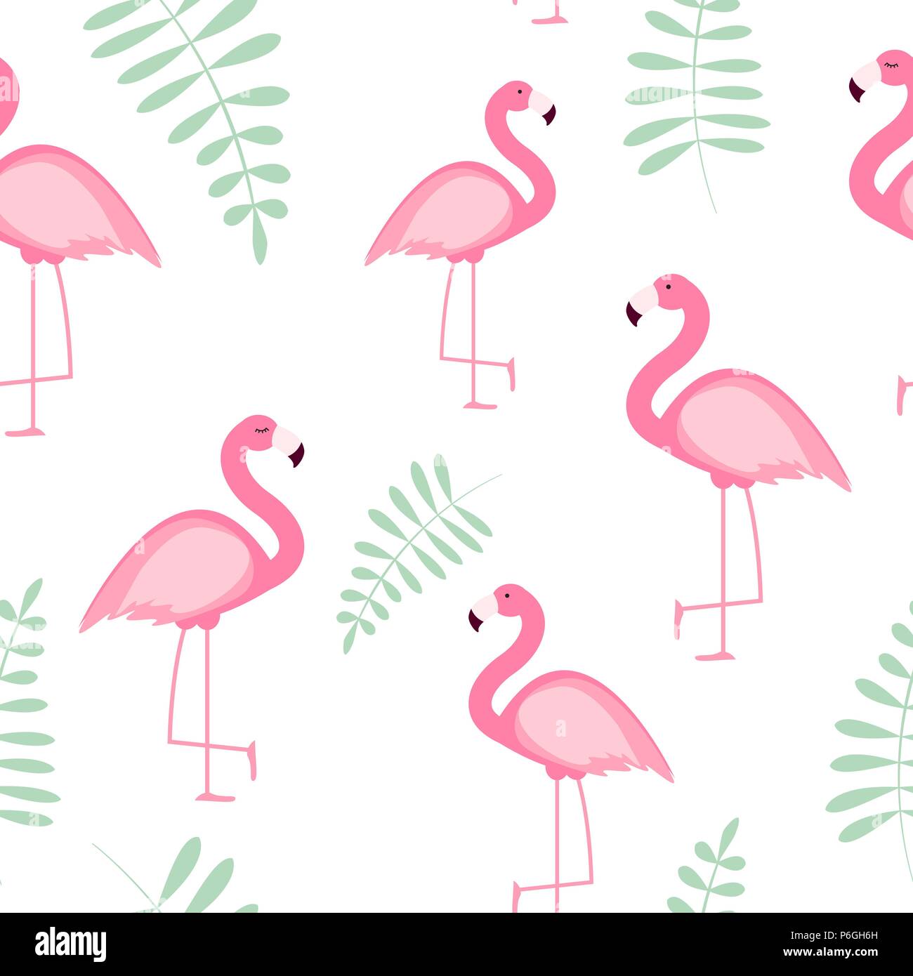 Cute Seamless Flamingo Pattern Vector Illustration Stock Vector Image ...