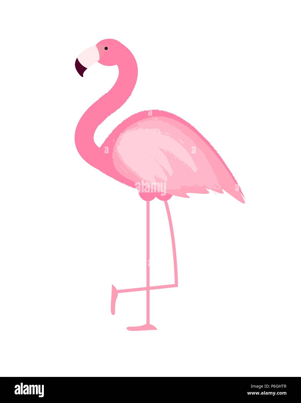 Cute Pink Flamingo Icon Vector Illustration Stock Vector Image & Art ...