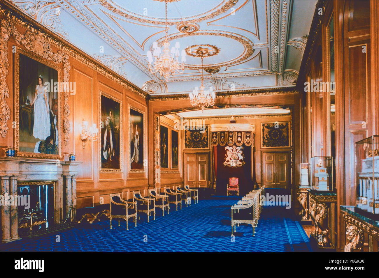 Garter Throne Room Windsor Castle Windsor England Stock