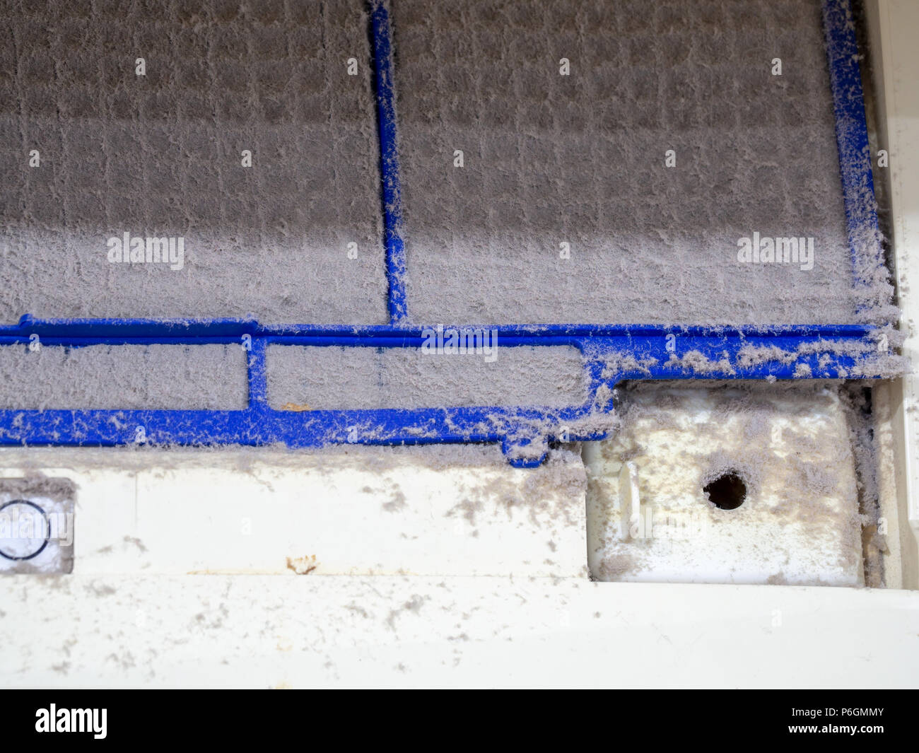 close up dirt air conditioner filter. Danger and the cause of pneumonia