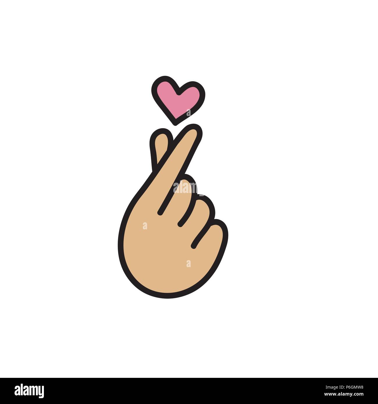Korean heart, love symbol, fingers make small heart, love icon ...