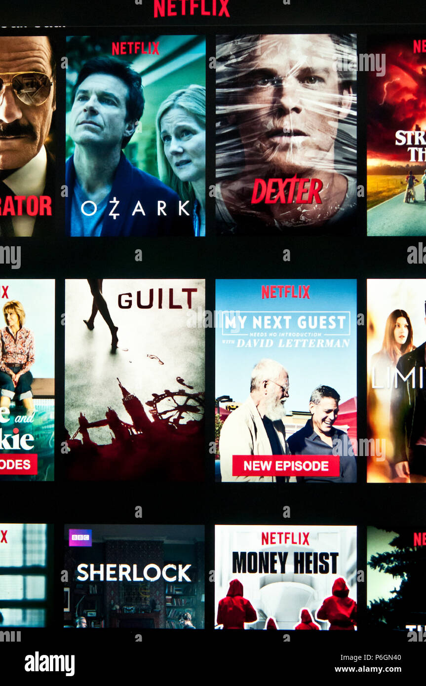 Netflix screen Stock Photo