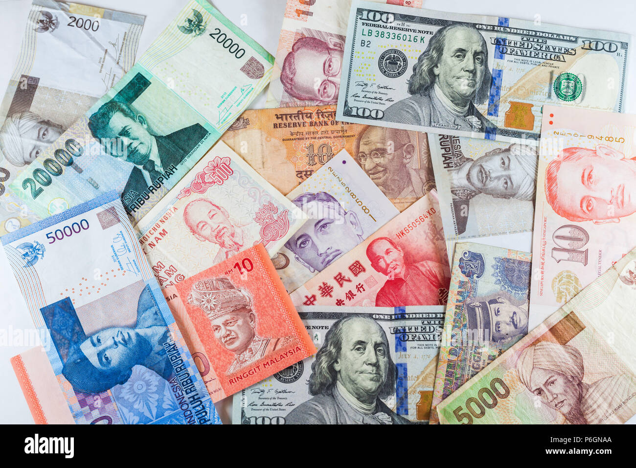 Multiple Currencies Banknotes As Colorful Background Showed The Global ...