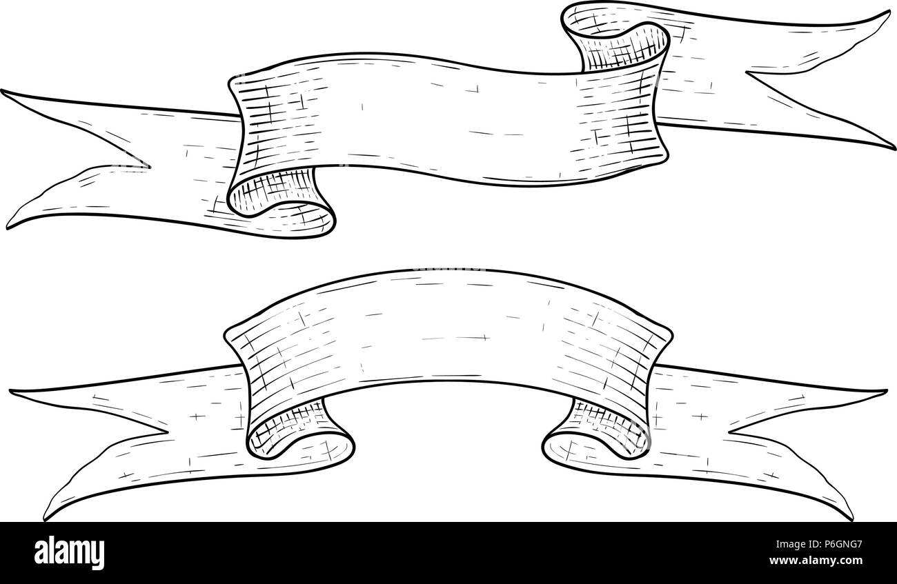 Ribbon banners. Hand drawn sketch Stock Vector Image & Art Alamy