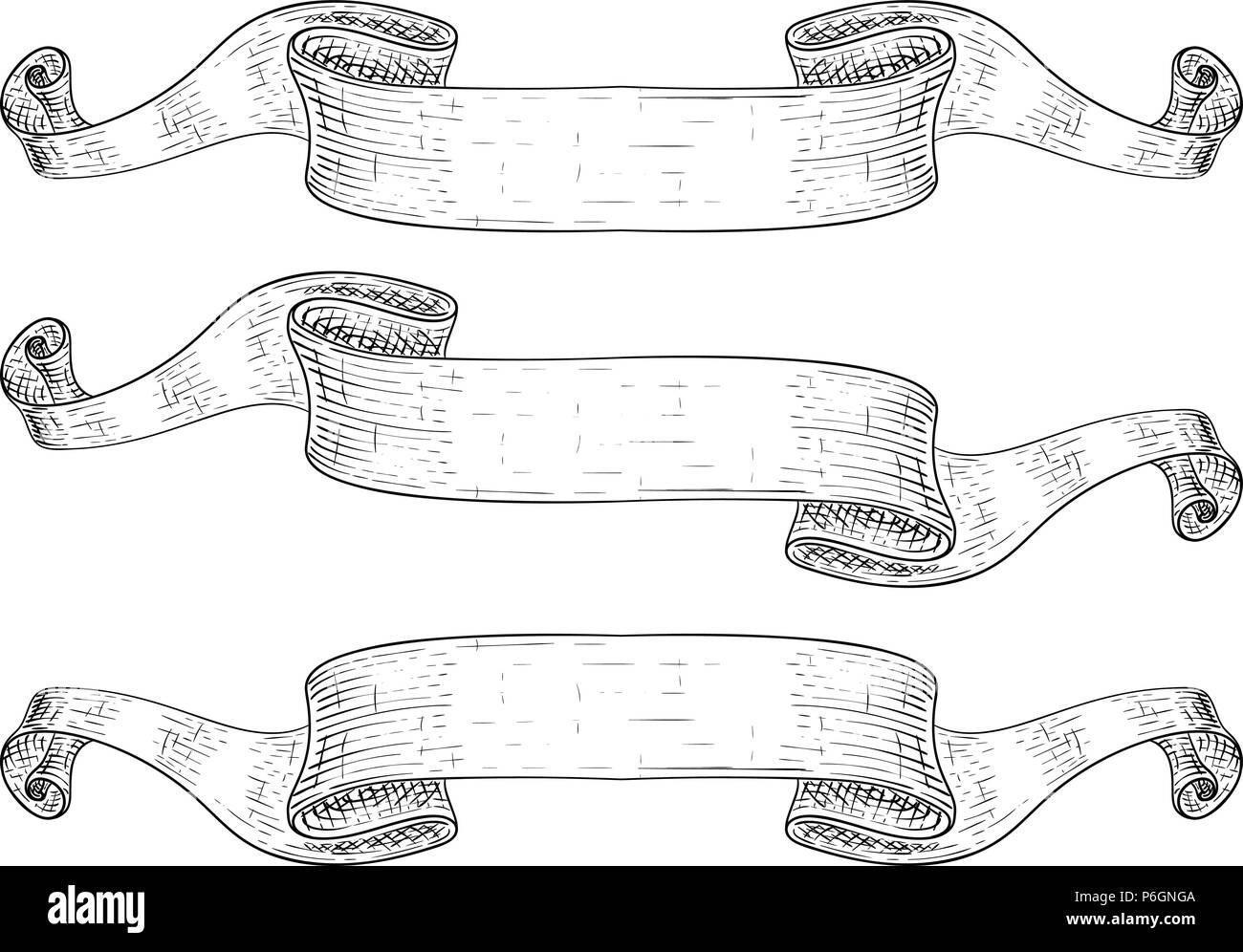 Ribbon banners. Hand drawn sketch Stock Vector Image & Art - Alamy