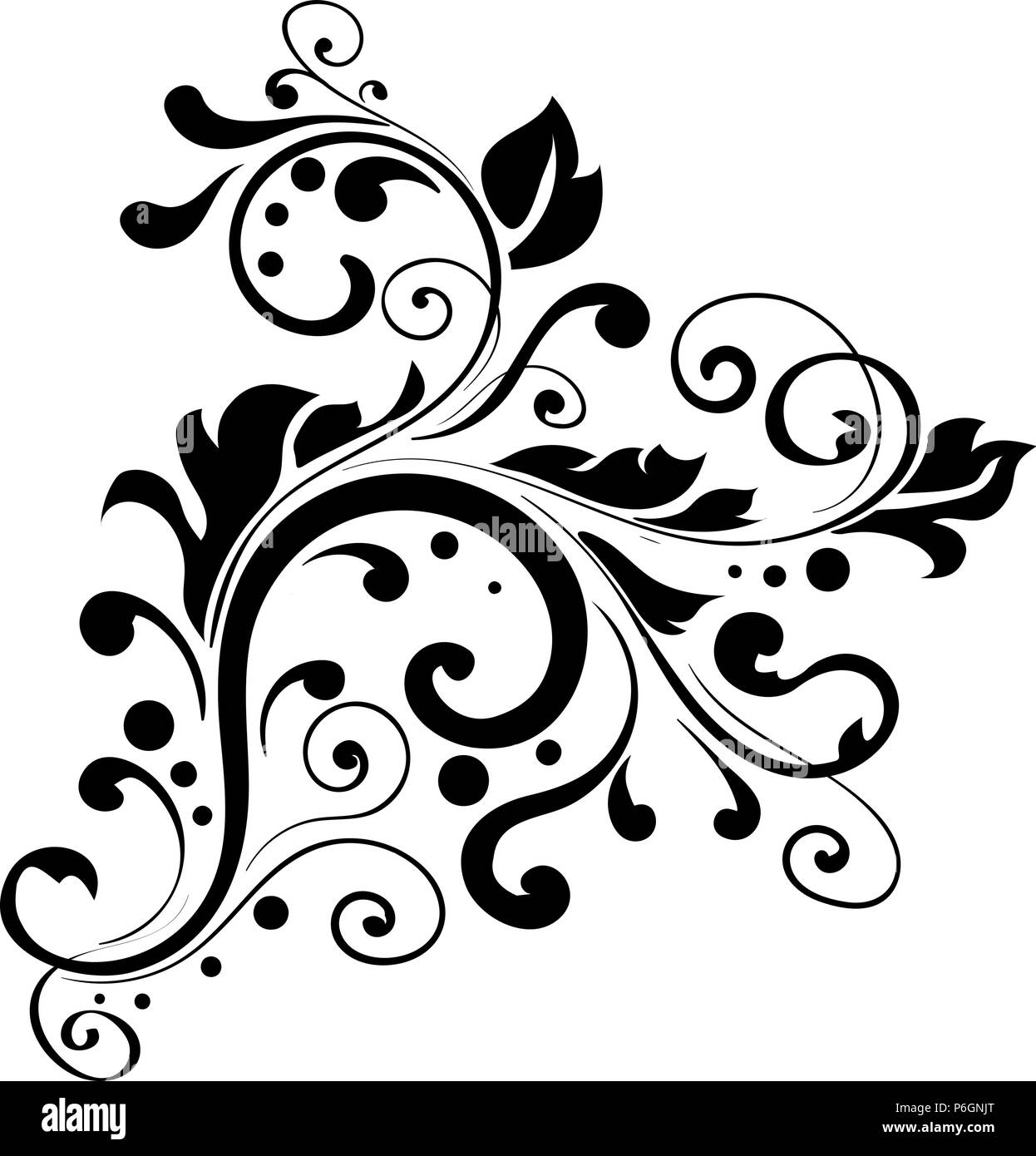Floral scroll Black and White Stock Photos & Images Alamy