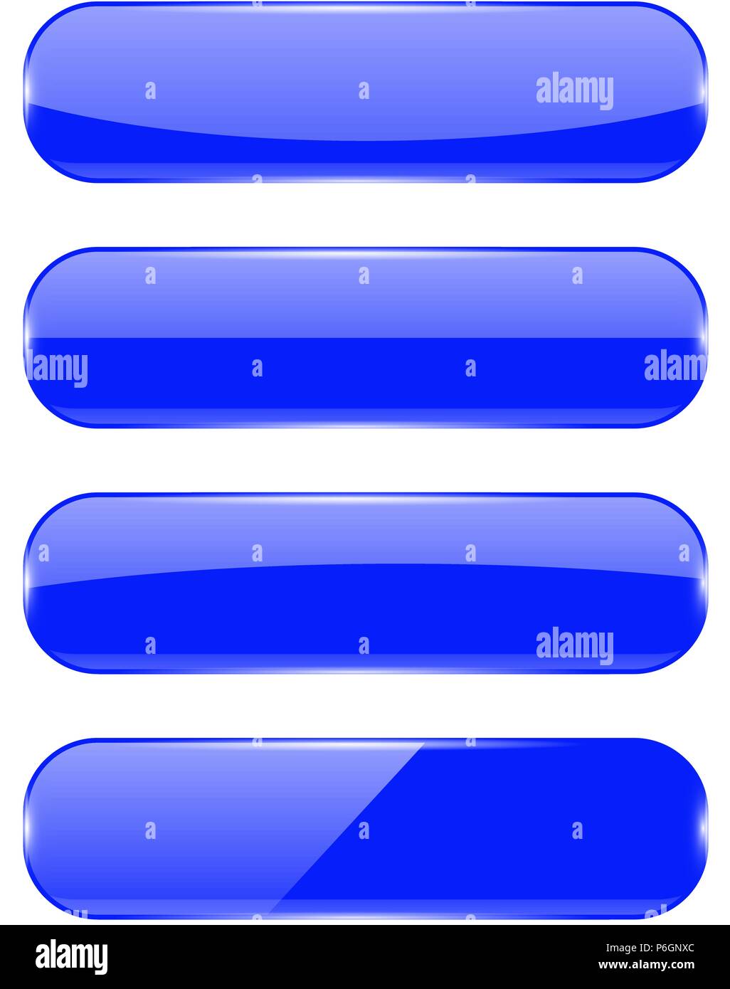 Blue oval buttons with reflection Stock Vector
