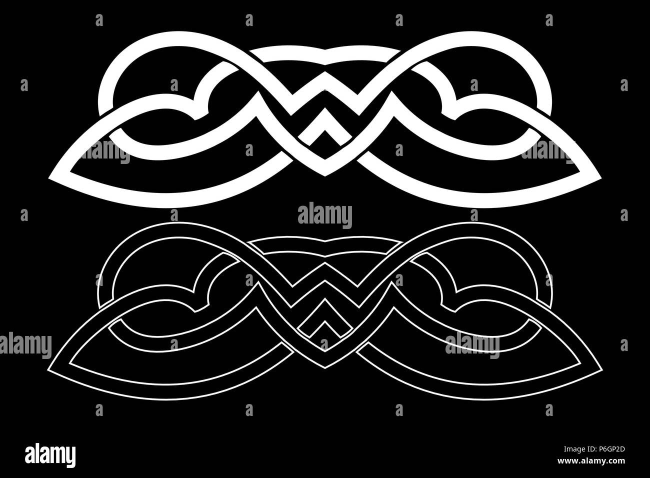 Scandinavian viking ornaments on black background Stock Vector Image