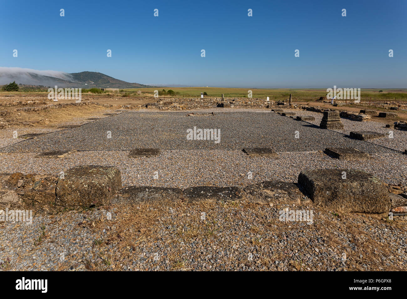 Archaeological ruins of the Roman city Regina Turdulorum. Extremadura. Spain. Stock Photo