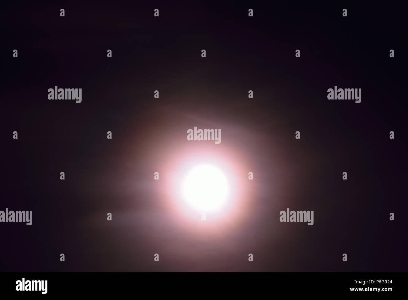 Nature background of shining full moon in dark night sky Stock Photo ...