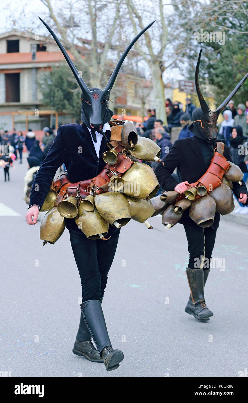sos Boes, typical mask of Sardinian carnival, Ottana village, Sardinia,  Italy Stock Photo - Alamy