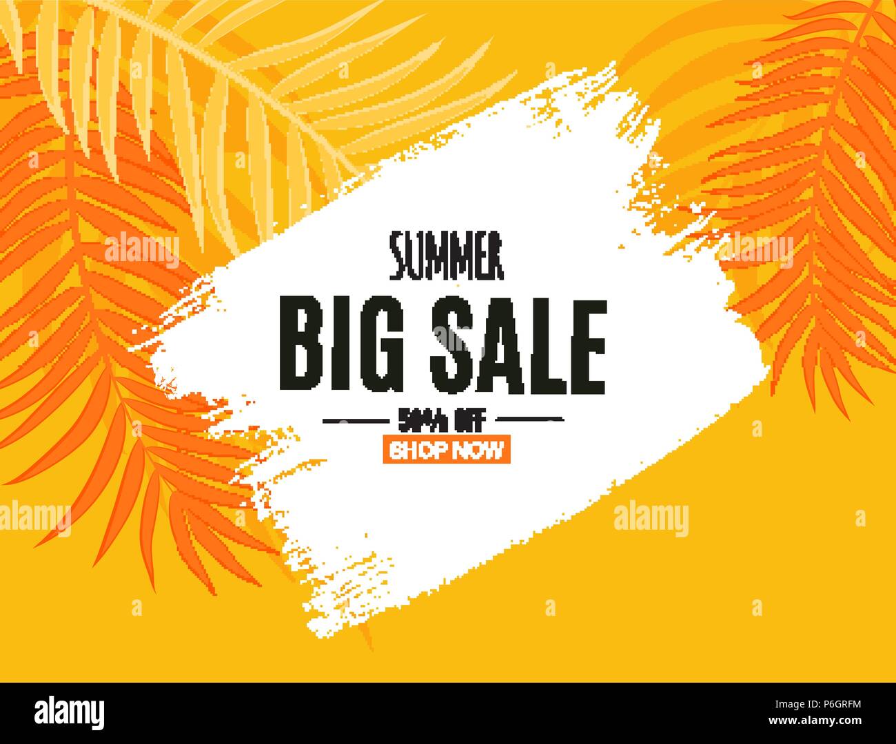 Abstract Summer Sale Background with Palm Leaves. Vector Illustration ...