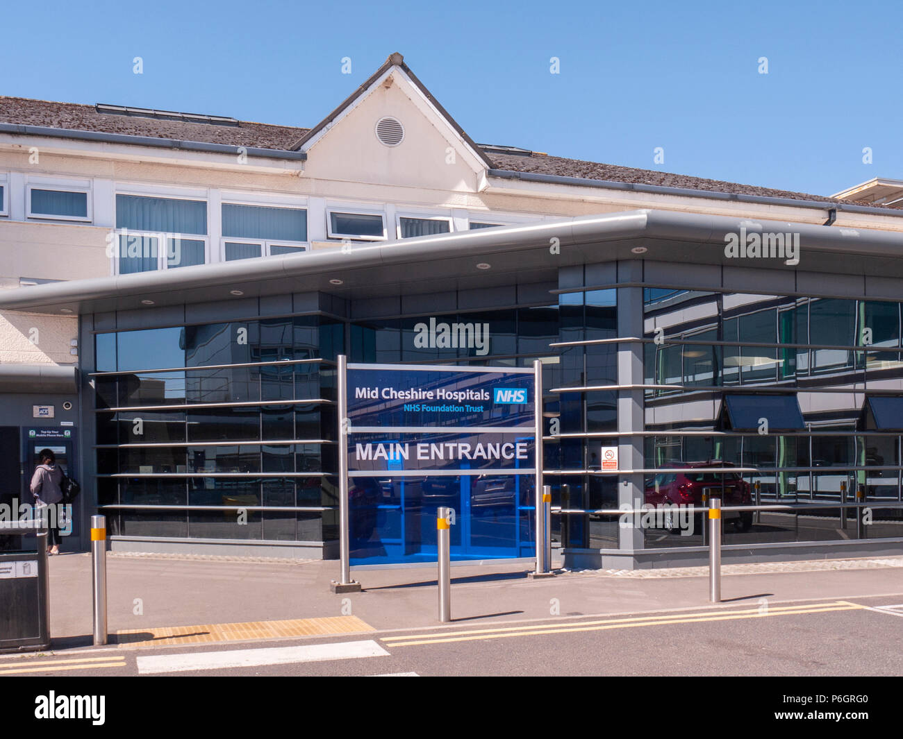 Main entrance to Leighton hospital in Crewe Cheshire UK Stock Photo