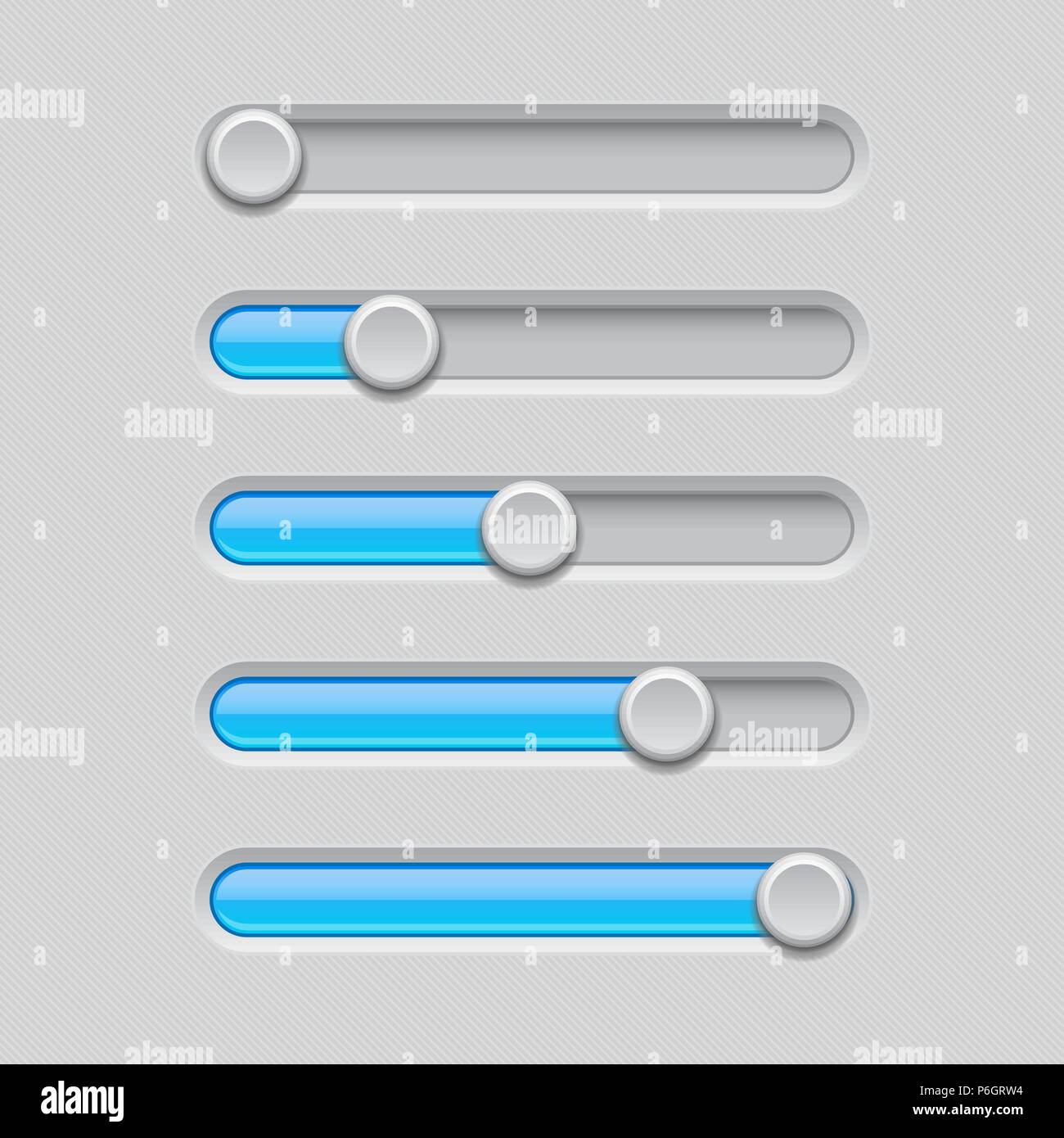 Slider bars. Gray blue volume level console Stock Vector Image & Art