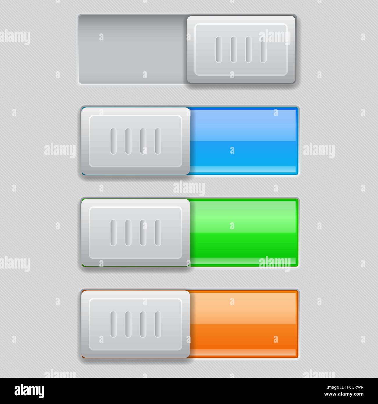 On and Off toggle switch buttons. Colored 3d icons Stock Vector Image ...